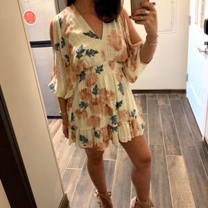 Lovestitch Bohemian Cream/Floral Mini Dress - M